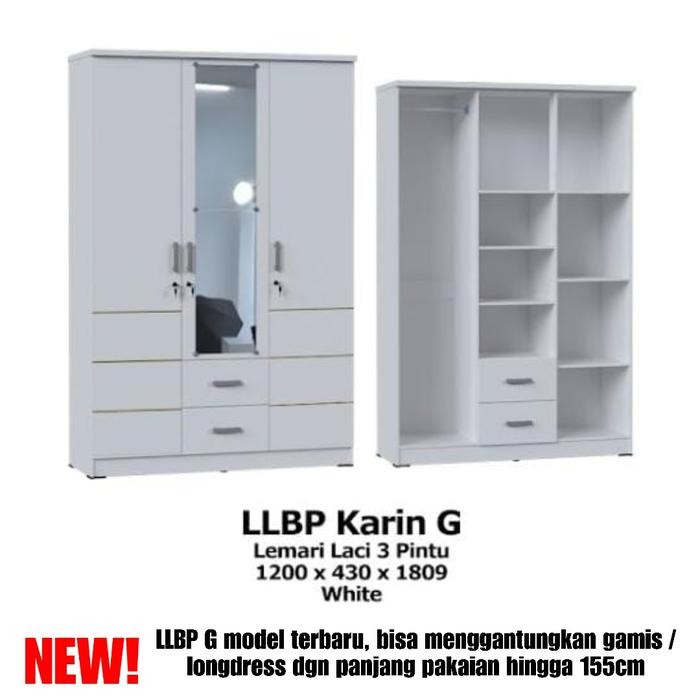 (Khusus Bogor) Lemari Pakaian 3 Pintu Olympic Lemari Baju Olympic