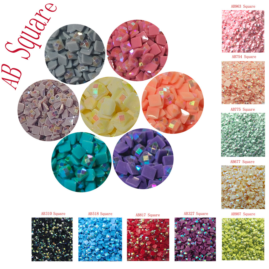 60 Colors Diamond Beads For 5D Diamond Painting Accessories, Resin Ab Diamond Painting Drills Square