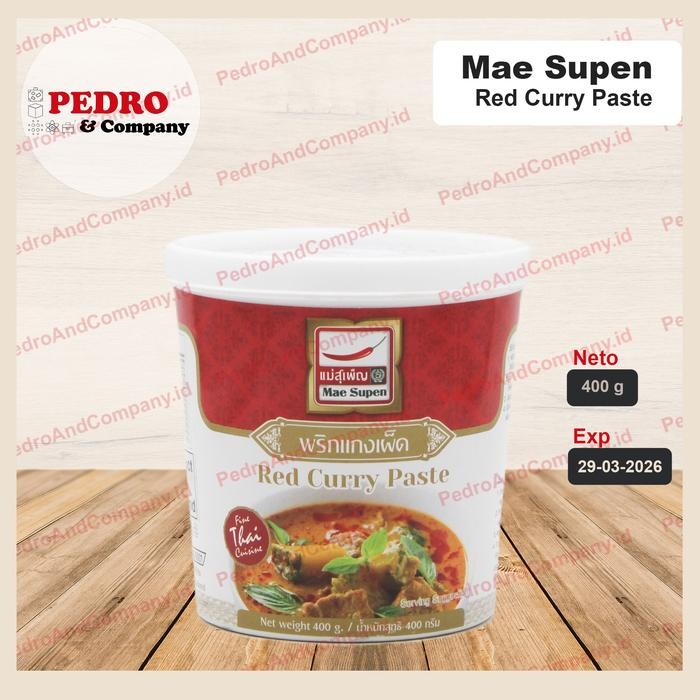 

ORIGINAL Mae supen red curry paste thai 400ml - kari thailand READY STOCK