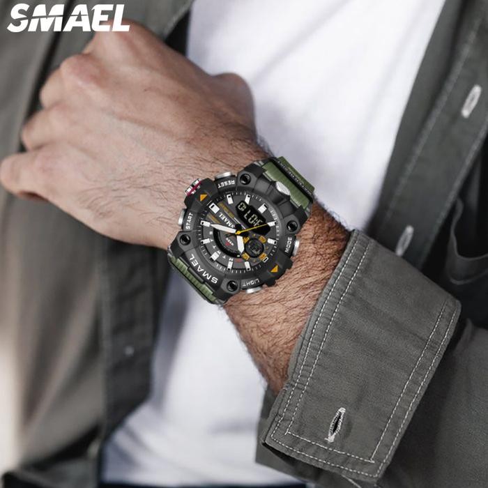 Jam Tangan Sport Analog Digital Pria Wanita Merk Smael 8040