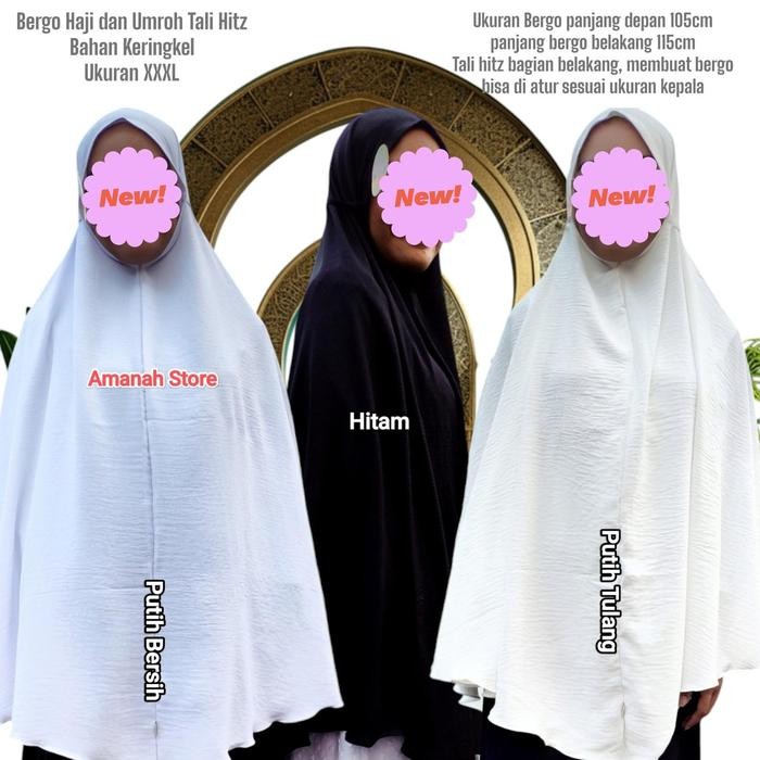 Bergo syari haji dan umroh bahan premium ukuran panjang