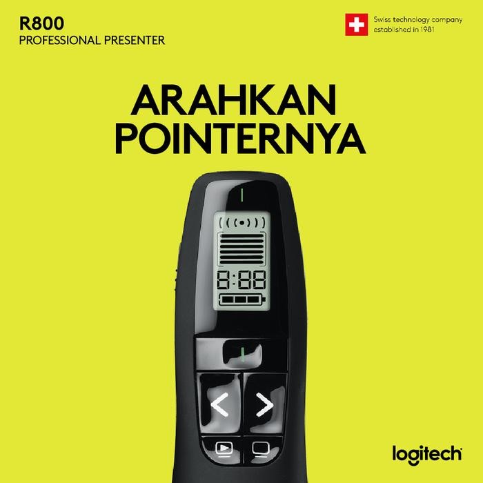 Logitech R800 Remote Pointer Presentasi Wireless Laser Hijau