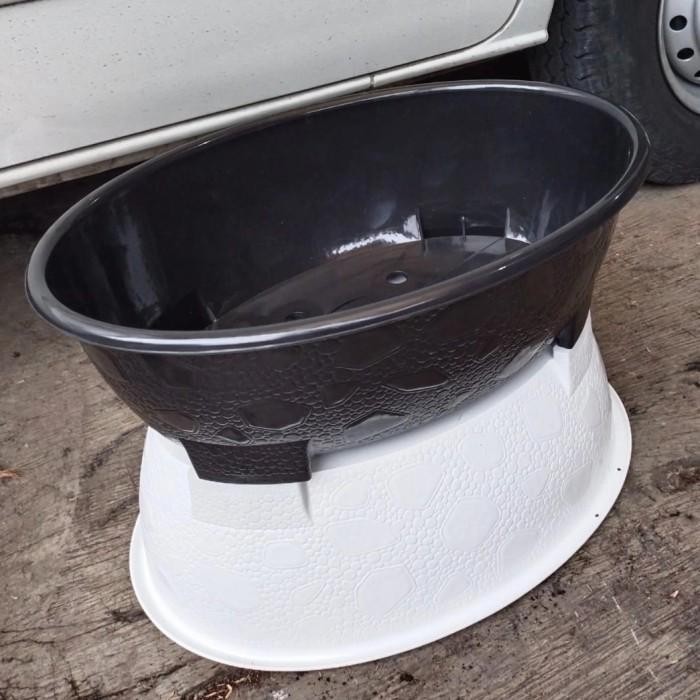 Pot Bonsai Oval 10 Putih,Panjang 50 Cm,Pot Bonsai Besar Hitam,Teracota