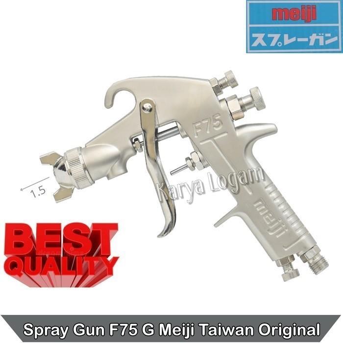 Meiji Spray Gun F-75 Alat Semprot Cat Mobil, Kayu, Besi Nozzle 1.5Mm Kualitas Jepang