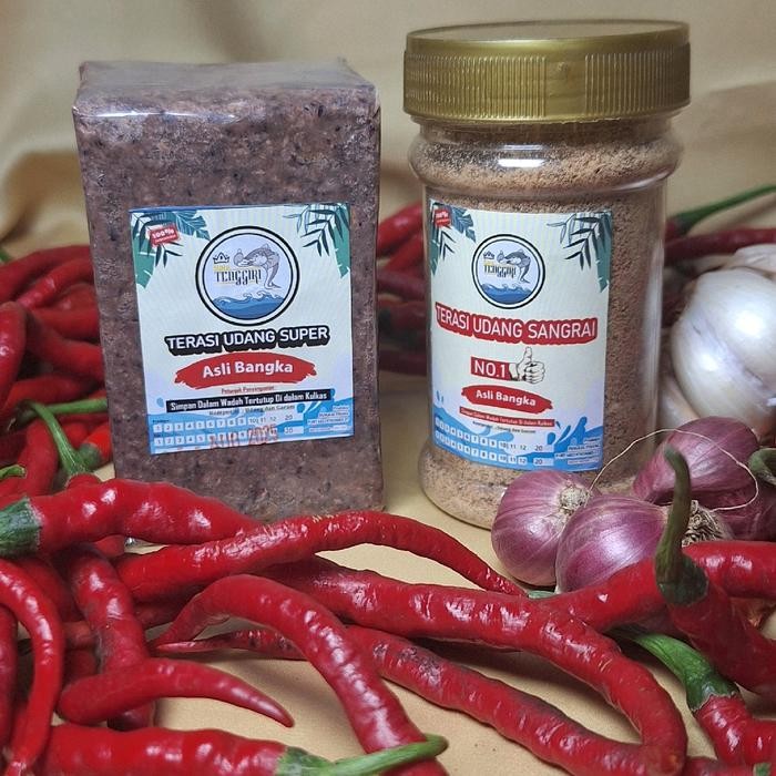 

Paket Terasi Udang Khas Bangka terdiri dari Terasi Mentah 250gr dan Terasi Sangrai 75gr untuk Bumbu