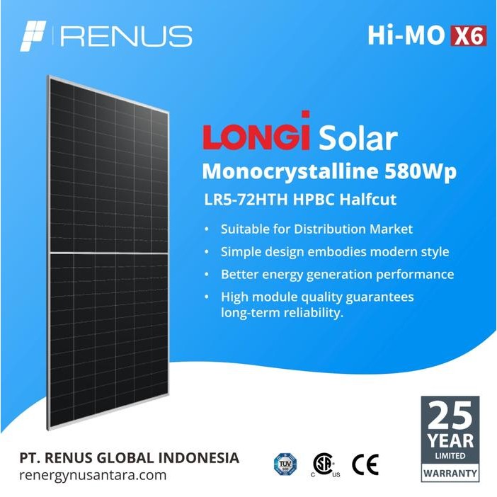 PANEL SURYA LONGI 580WP MONO SOLAR PANEL- BERAT DOKUMEN