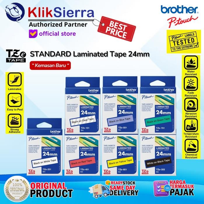 Spesial Brother Original Tape 24Mm Tze-151 Tze151 Tze-251 Tze251 Tze-451 Tze451 Tze-551 Tze551