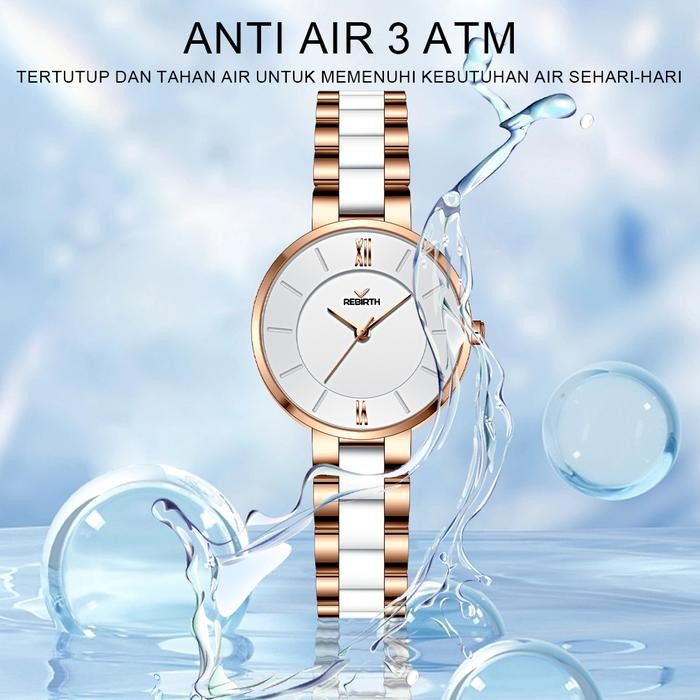 Rebirth Jam Tangan Wanita Anti Air Original Korea Elegan Kuarsa Jam Tangan Cewek