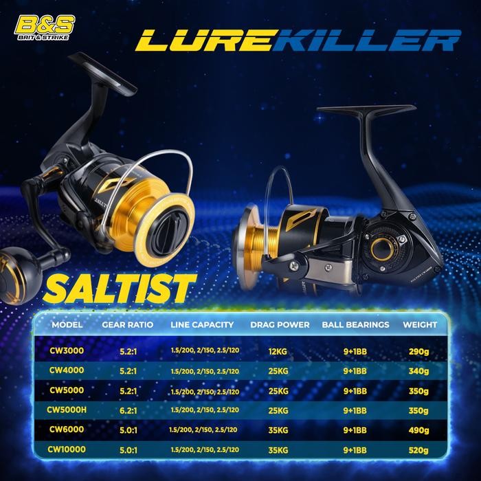 Lurekiller SALTIST Reel Pancing full metal cw3000/cw4000/cw4000H/cw5000/cw6000/cw10000/cw10000H max