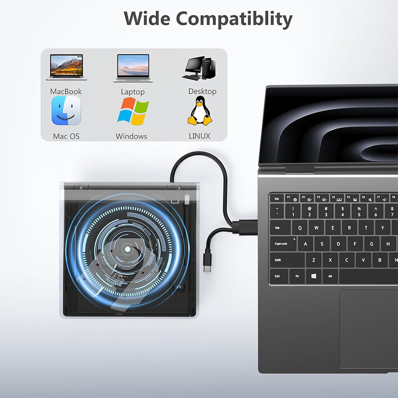 External Bluray DVD Drive USB3.0 Type C External Optical Drive BD/CD/DVD-RW Player