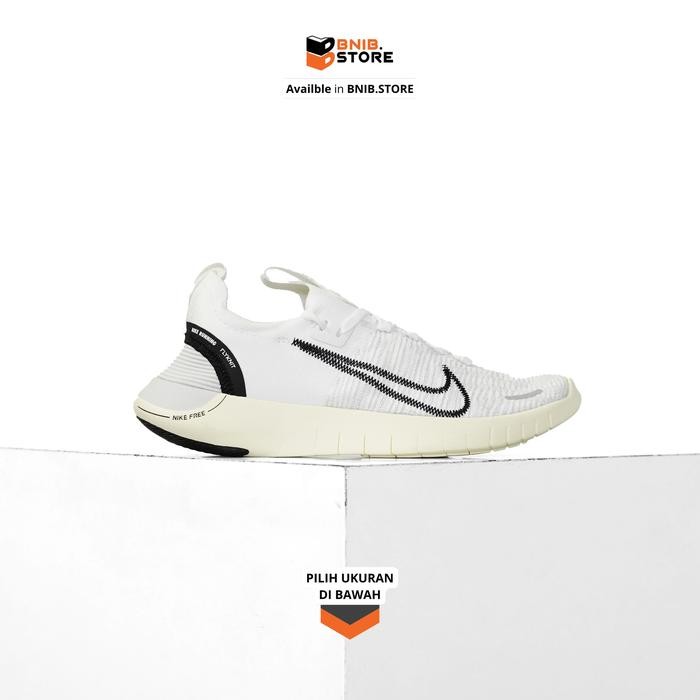 Sepatu Lari NIKE Free RN Flyknit NN White Black [DX6482 100] Original