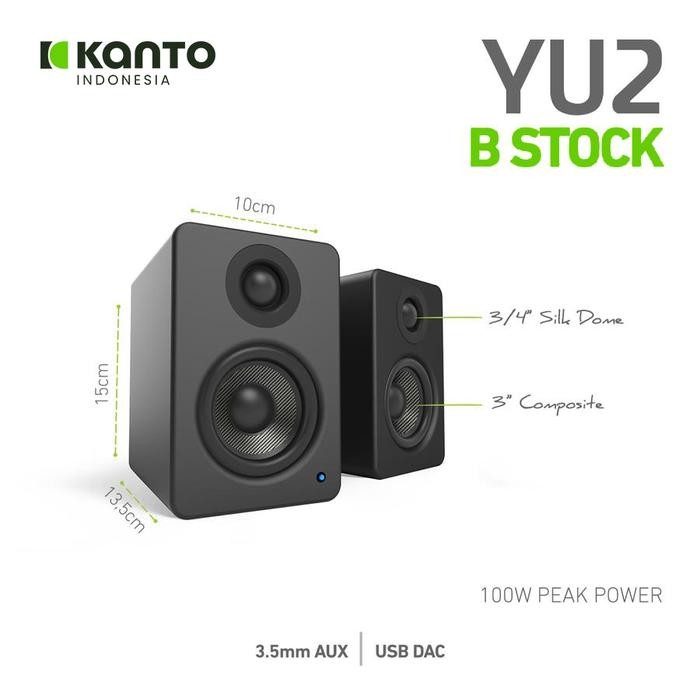 [B-Stock] Kanto YU2 YU 2 - Powered Bookshelf Speaker w/ Phono Pre-amp