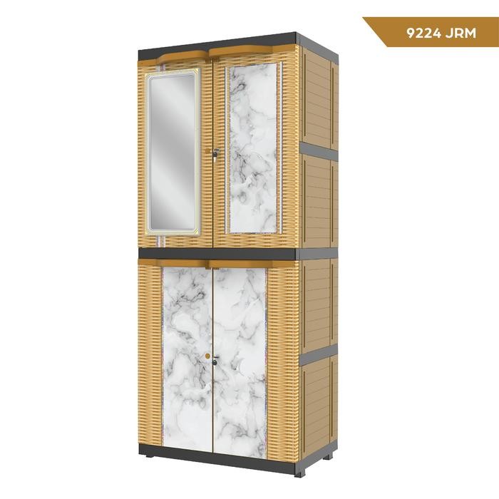 Naiba - Lemari Msc Rror 4 Susun Lemari Pakaian Plastik Kaca Pintu Furniture