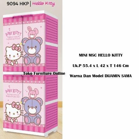 Lemari Pakaian Anak Plastik Karakter Hello Kitty Naiba