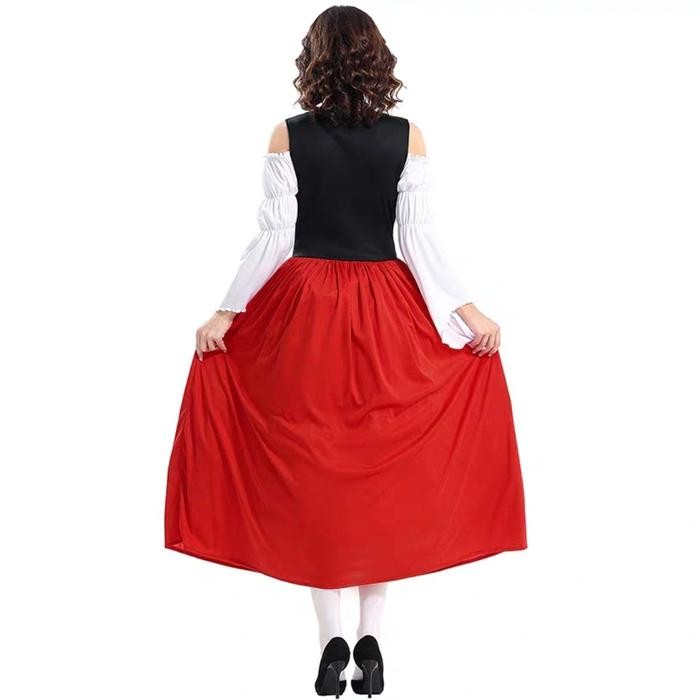 Terlaris Bavarian Octoberfest Germany Costume Adult Woman Halloween Midi Dress