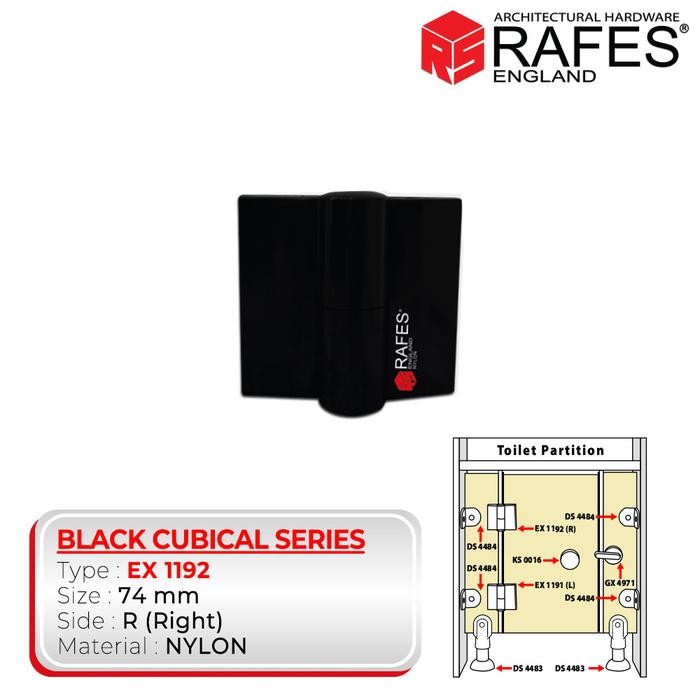 ENGSEL PARTISI TOILET RAFES BLACK SERIES
