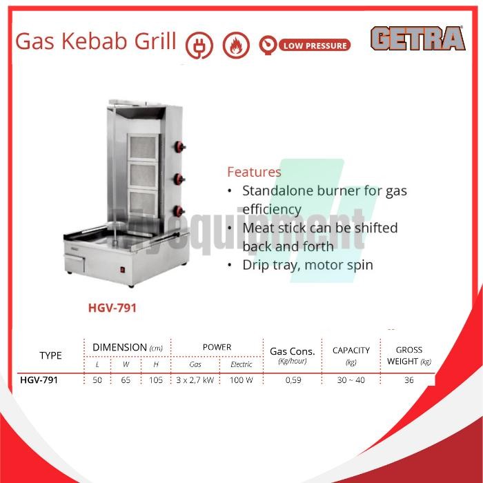 GAS KEBAB GRILL GETRA HGV-791