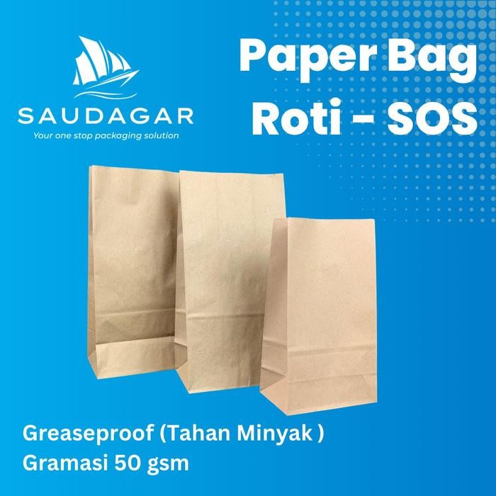 

Paper bag roti sos / kantong kertas roti per 100 pcs