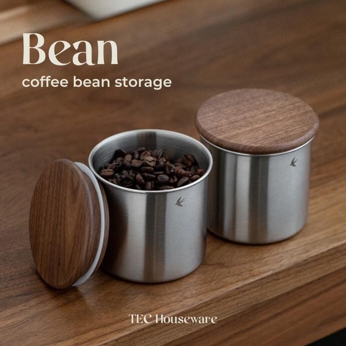 

TECBEAN Storage Coffee Stainless Steel Tempat Penyimpanan Teh Kopi Dengan Tutup