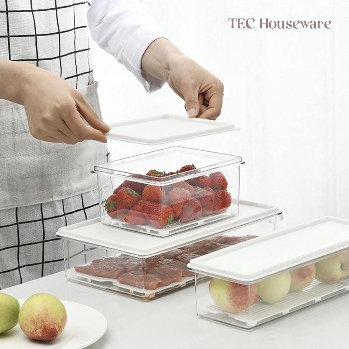 

TECOGA Container Box Kotak Penyimpanan Daging Sayur Buah Cabai Bahan PET Bening Transparan +