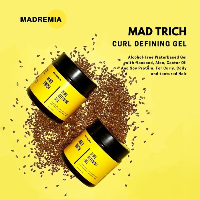 MADREMIA Mad Trich : Curl Defining Gel (alcohol-free) Gel Rambut Keriting 100 dan 250g