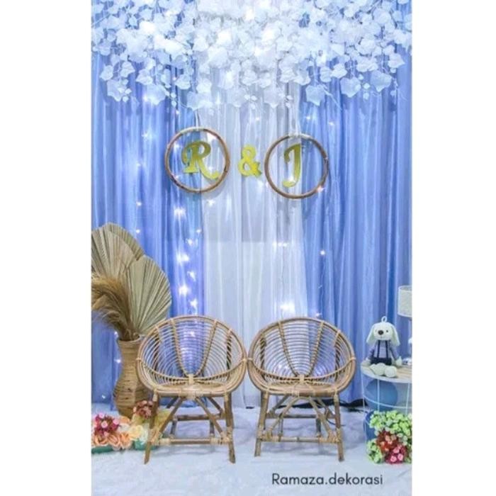 Dekorasi Lamaran Backdrop Variasi/Dekorasi Lamaran/Akad Nikah Daun Putih Pasti Ori