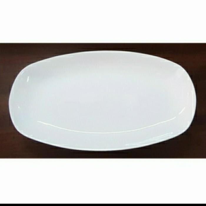 Piring saji keramik putih polos