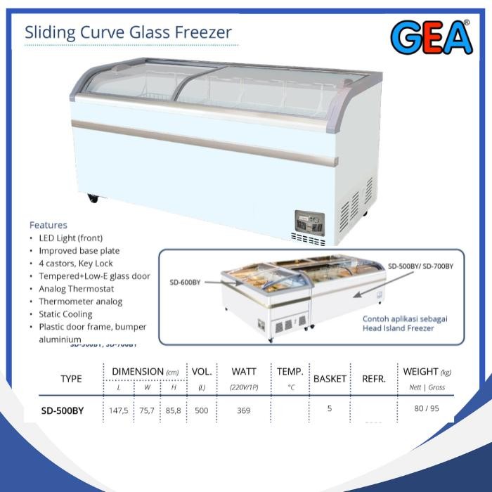 SLIDING CURVE GLASS FREEZER SD-500BY