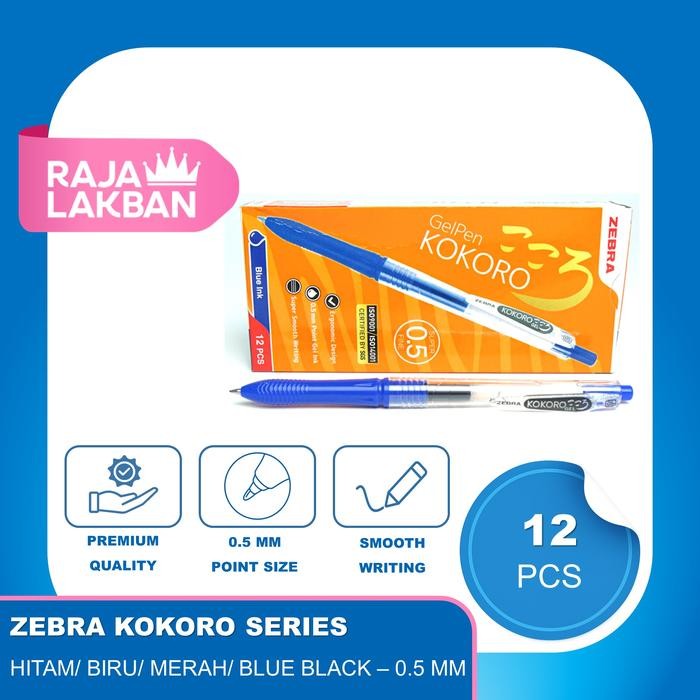 

Ready- Pulpen Gel Zebra Kokoro 0.5 Mm Warna Warni - Lusin