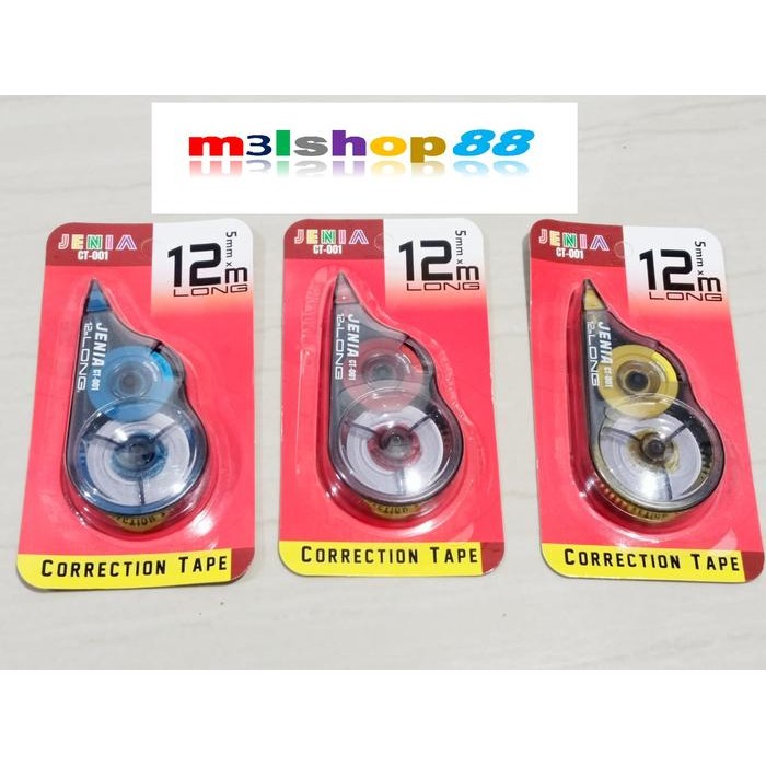 

Ready- Correction Tape / Tipex Roll / Tipex Kertas 12 Mtr Jenia-12 Pcs