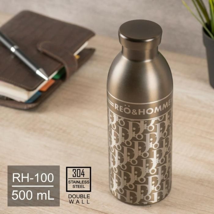 Houroffer Botol Minum Stainless Steel Motif Dior RH-100 Double Wall 500ML Anti Bocor Tahan Panas BPA