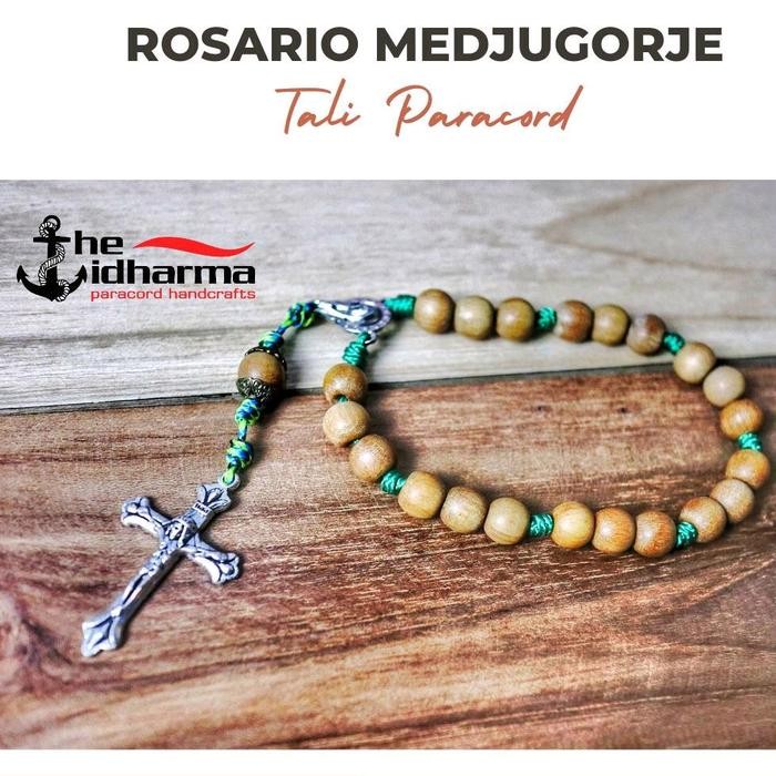 Rosario Medjugorje Kayu Tali Paracord