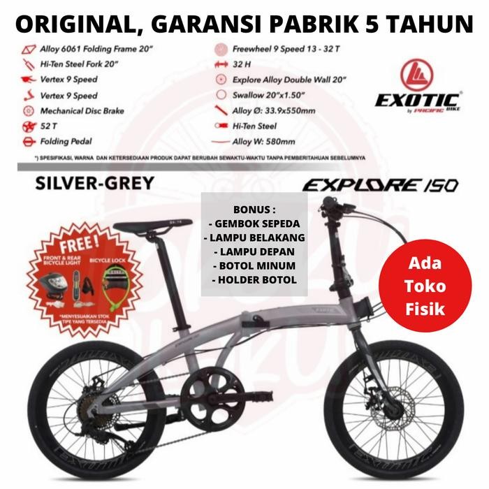 Sepeda Lipat Alloy 20" 20 Inch Exotic Pacific Bike Explore 150
