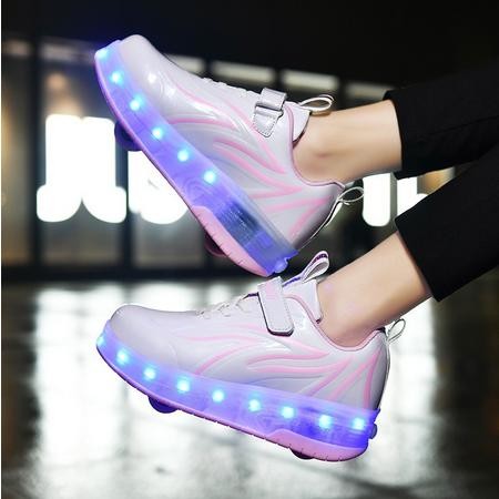 Roller Shoes Heelys LED Light Sneakers Dengan Dua Roda Untuk Anak-Anak