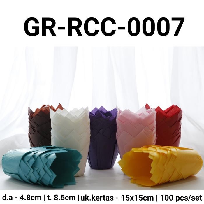 GR-RCC-0007 Kertas minyak muffin cupcake bolu kukus tulip cup case