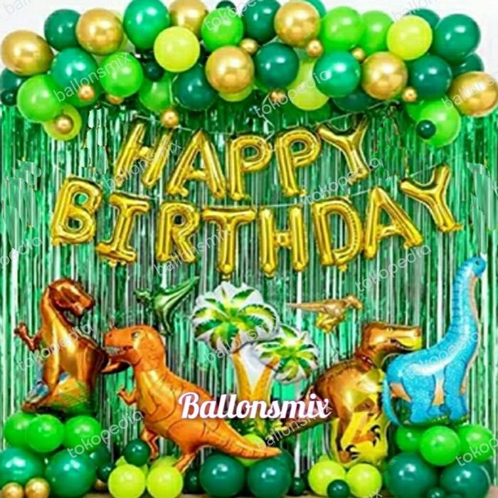 Dekorasi Set Dinosaurus / Dekorasi Ulang Tahun