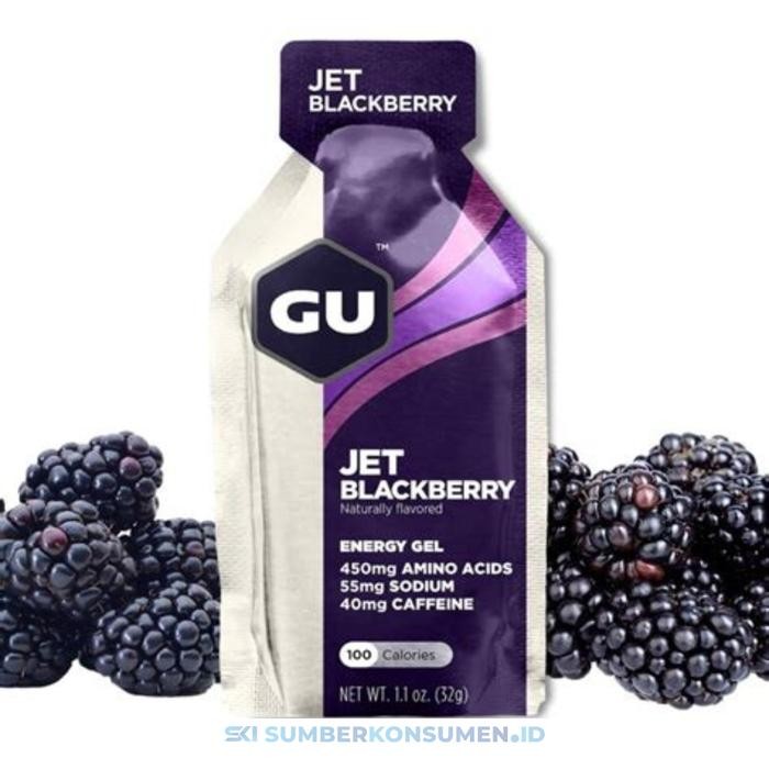

New GU Energy Gel Jet Blackberry / Suplemen Fitness Olahraga Fitnes Lari