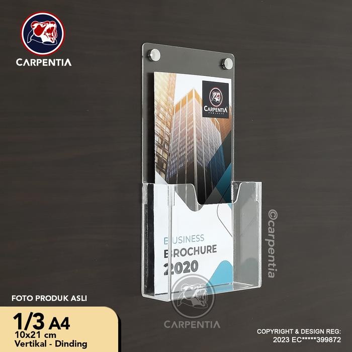 

Carpentia Tempat Brosur Dinding Akrilik / Acrylic Flyer Holder - 1/3 A4 - Tipe D