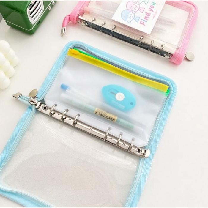 

A6 Binder Resleting Cover PVC Glitter Ring 6 Silver Seri Ayuri