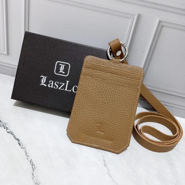 

lanyard kulit asli laszlo LZ 811 id card holder genuine leather