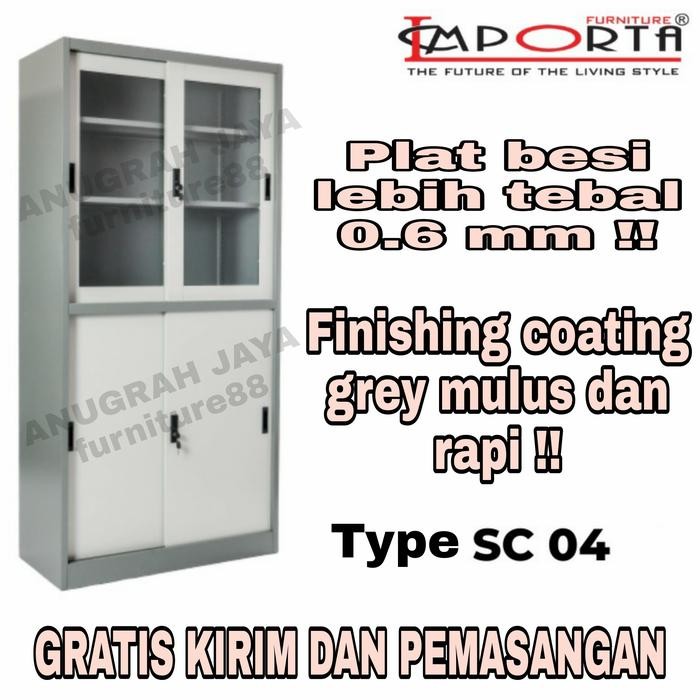 

Lemari Arsip Pintu Sliding / Filing Cabinet Besi / Rak Arsip / Rak Berkas /Rak Buku