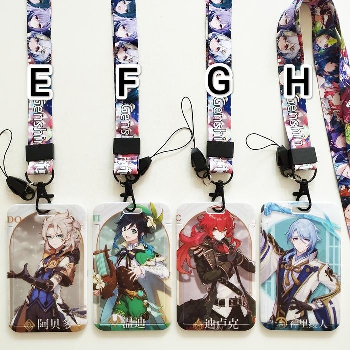 

Genshin Impact Card Holder Lanyard 2 Albedo Venti Ayato Name Tag