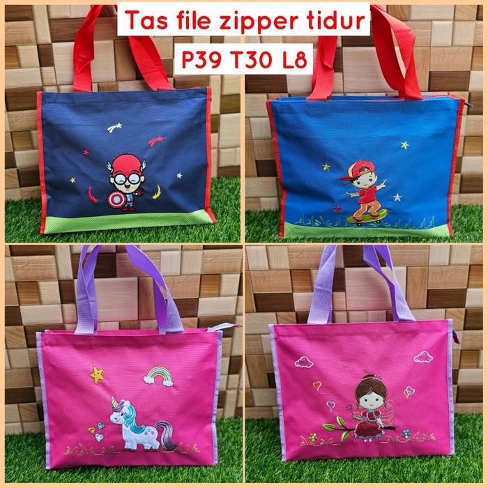 

Tas File Zipper Tidur Bordir