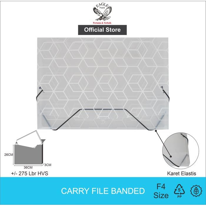 

EAGLE FILES Carry File Box Banded F4 (Folio) / Tas Dokumen / Map Dokumen Tali Karet Elastis Motif