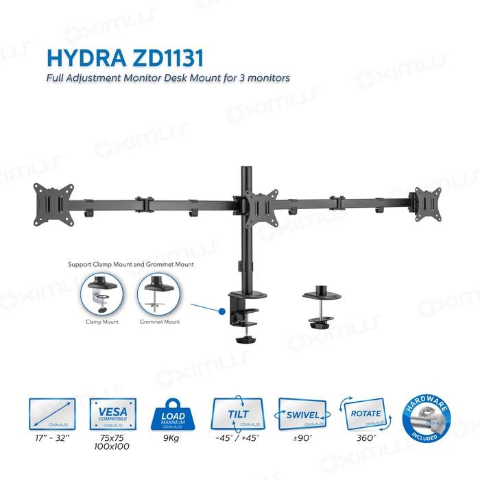 

BRACKET TV LCD MONITOR 27 - 32 Inch OXIMUS HYDRA ZD1131 TILT SWIVEL ROTATE Bracket Meja Desk