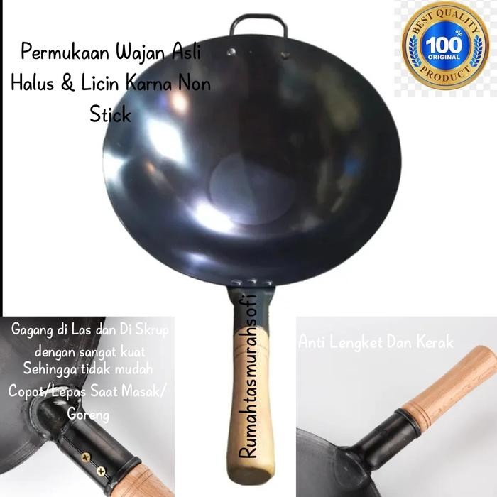 Wajan Baja Wok Baja Kuali Baja Seasoning Siap Pakai *