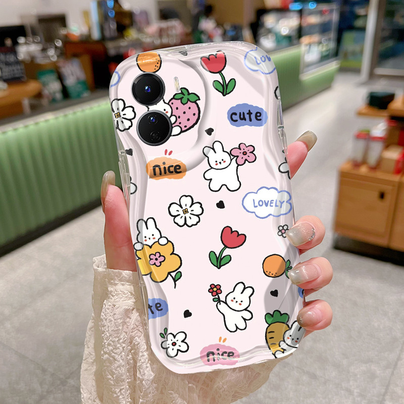 Casing Hp Untuk VIVO Y16 VIVO Y35 Y35 5G Y56 5G Case Casing pole Kelinci Putih Kasing HP Kesing Sili