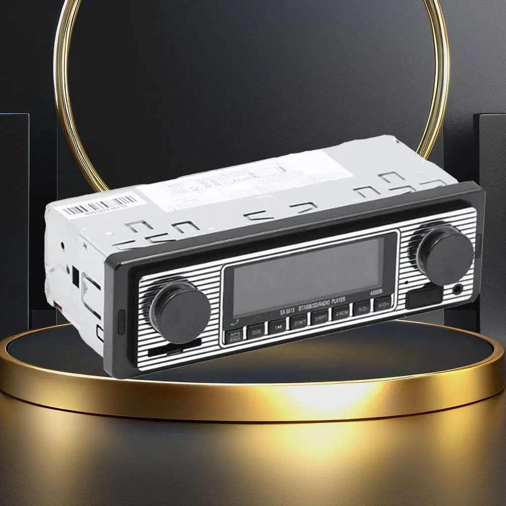 1set Car MP3 Music Player SX5513 Classic Vintage Bluetooth-Compatible FM Stereo Radio Receiver 12V