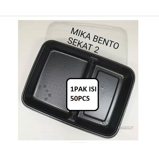 MIKA BENTO / KOTAK BENTO / TRAY BENTO / BOX BENTO SEKAT 2+TUTUP GROSIR