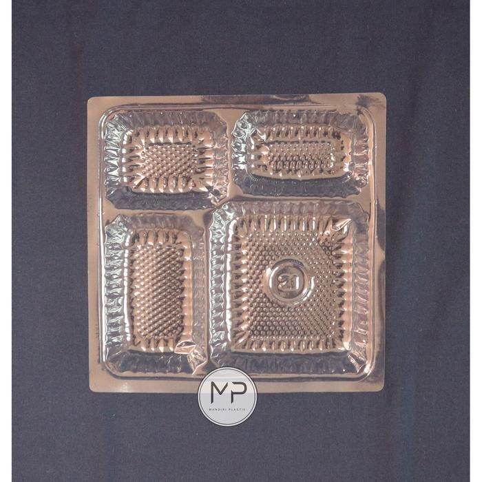 GROSIR Mika Kotak Nasi / Mika Sekat 4 / mika box nasi 18x18cm 1DUS